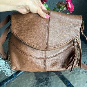 The Sak Brown Leather Crossbody Bag